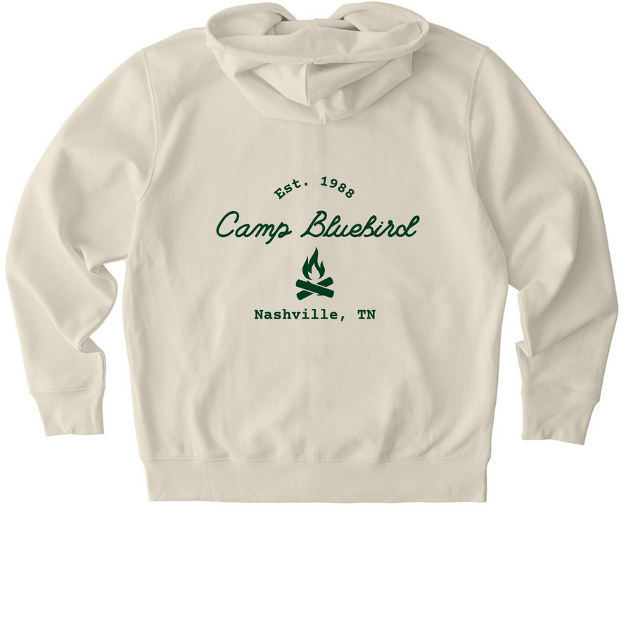 Bonfire Camp Sweatshirt, a Natural Raw Stanley/Stella Unisex Cultivator 2.0 Zip Up Pullover Hoodie (back-view)