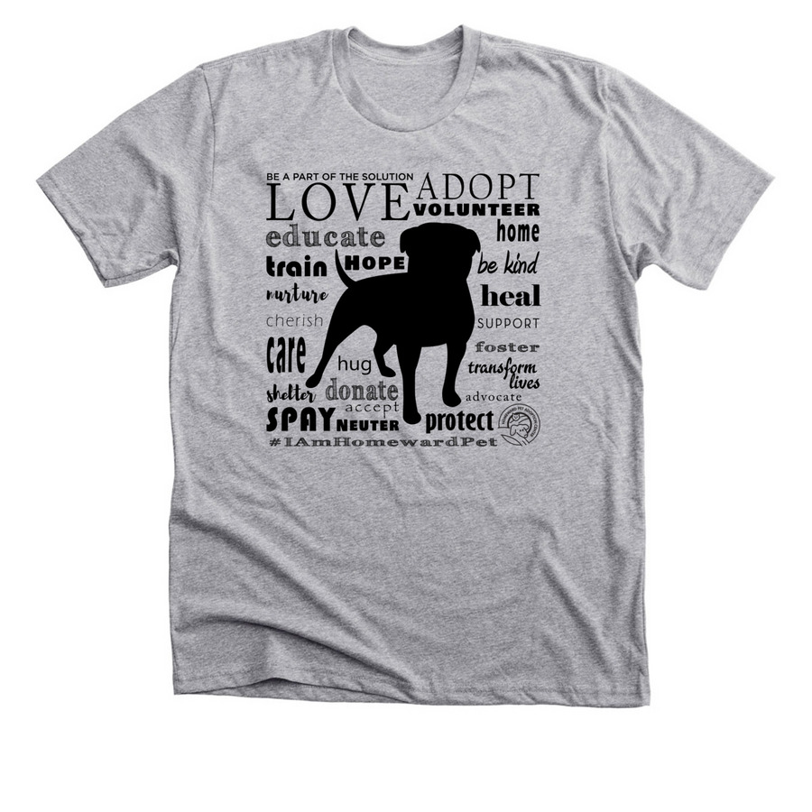 The Words of Rescue (dog) - Dark Print, a Athletic Heather Premium Unisex Tee