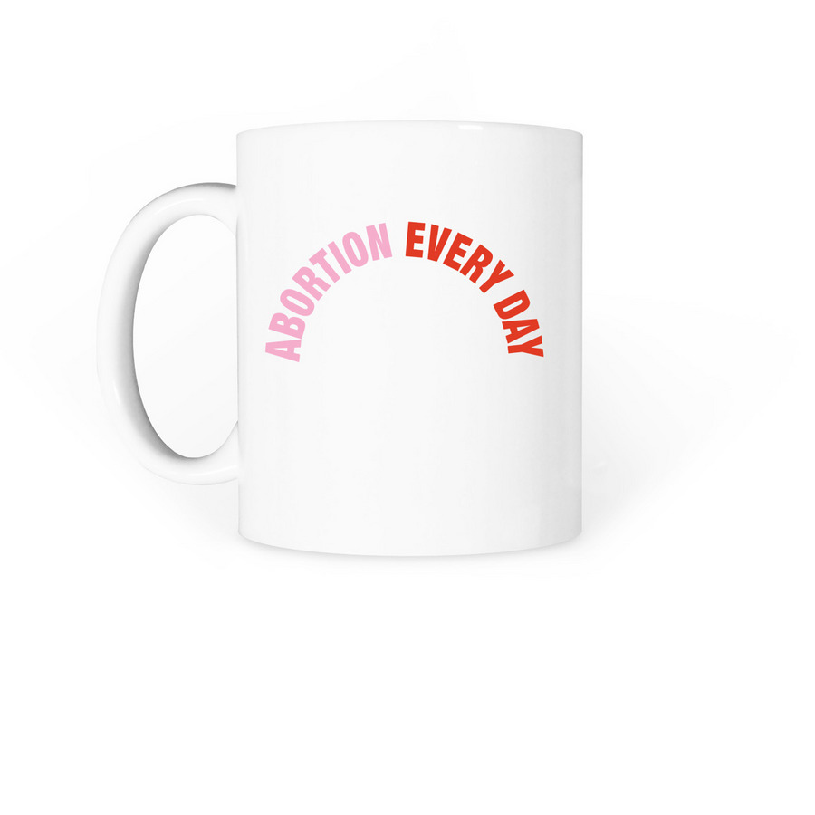 Abortion is Normal Mug, a White Coffee Mug (back-view)