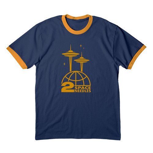WEARABLES., a Navy/ Gold Cotton Ringer Tee