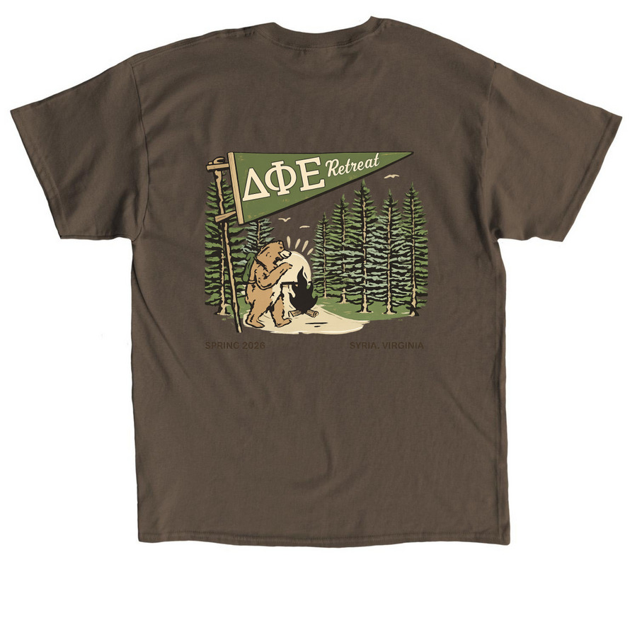 Retreat Bear T Shirt, a Dark Chocolate Classic Unisex Tee (back-view)