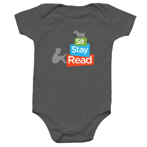 SitStayRead for your Little Ones, a Charcoal Infant Onesie