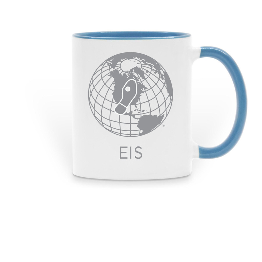 EIS coffee mug, a Light Blue Two-Tone Ceramic Mug