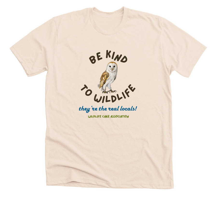 Be Kind to Barn Owls!, a Heather Soft Cream Premium Unisex Tee
