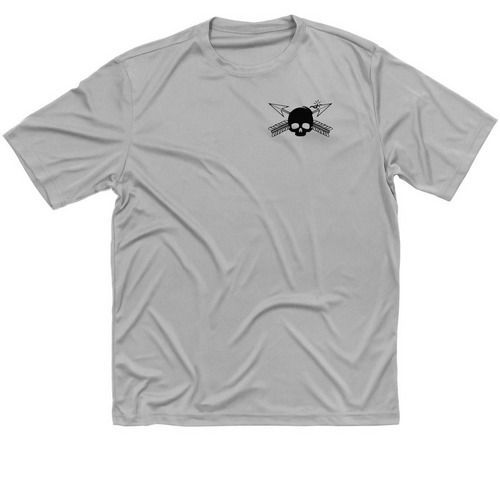 black logo front and back athletic, a Silver Classic Performance Tee