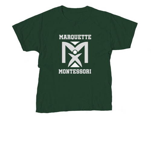 Youth, White Logo, Greens & Yellows, a Forest Green Youth Unisex Tee