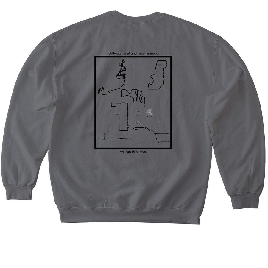We Run This Town, a Charcoal Softstyle Crewneck Sweatshirt (back-view)
