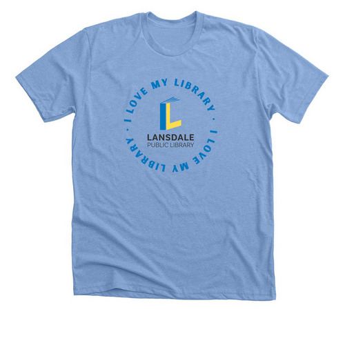 I Love my Library, a Heather Carolina Blue Premium Unisex Tee