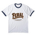 Feral Club Vintage T-Shirt, a White/ Navy Cotton Ringer Tee