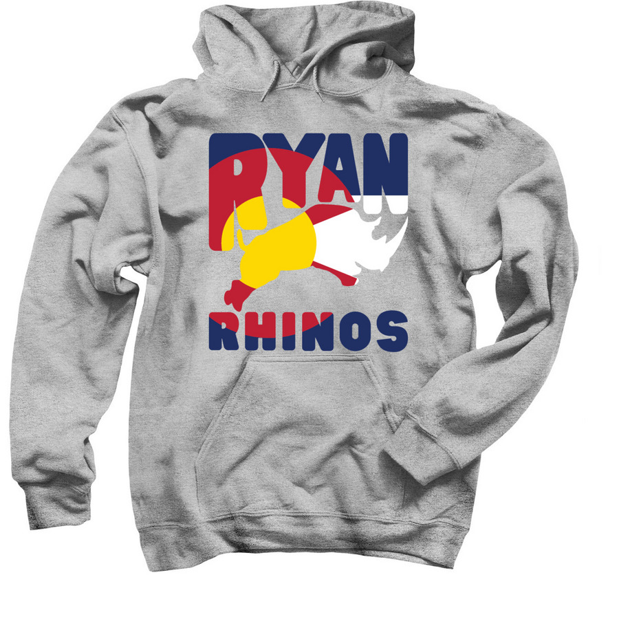 Ryan Rhinos Love Colorado, a Sport Grey Pullover Hoodie