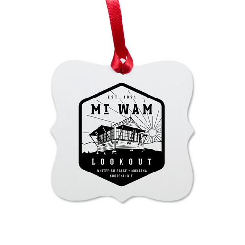 Mt Wam Ornaments, a White Aluminum Square Ornament