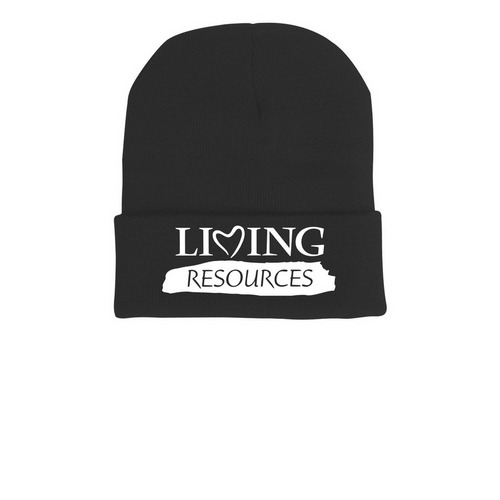 Living Resources Beanie, a Black Printed Cuffed Beanie