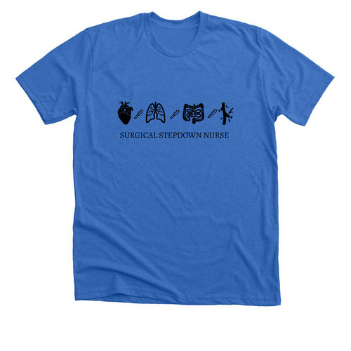 Surgical Stepdown, a Heather True Royal Premium Unisex Tee