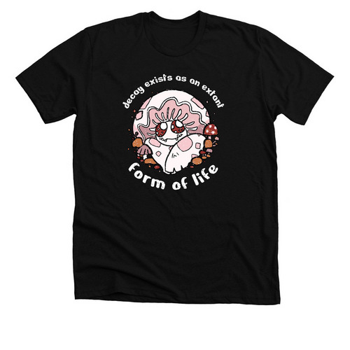 Capmon Decay-White, a Solid Black Blend Premium Unisex Tee