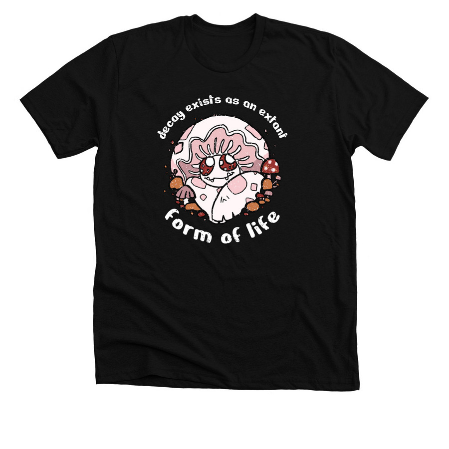 Capmon Decay-White, a Solid Black Blend Premium Unisex Tee