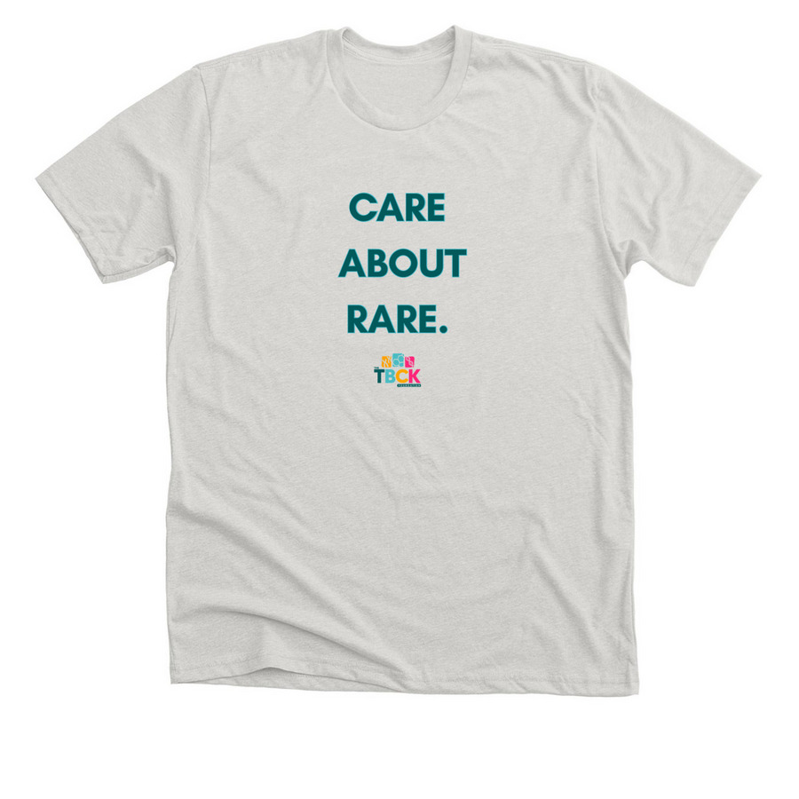 Care About Rare, a Heather Cement Premium Unisex Tee