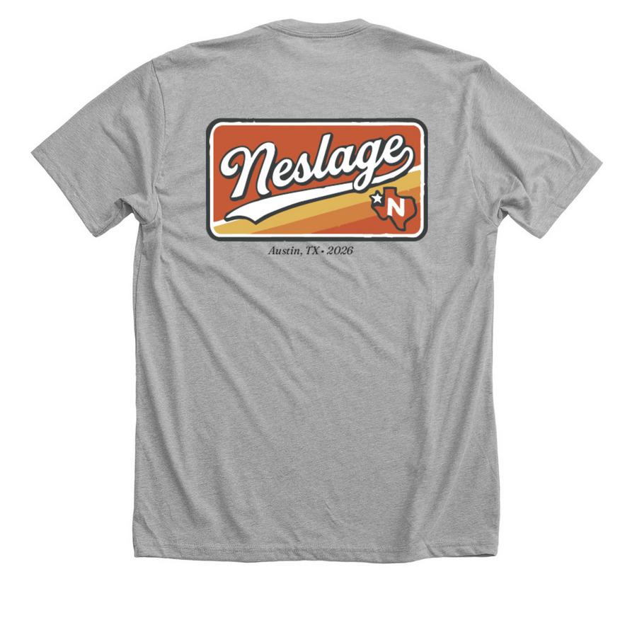 The Two-sider, a Athletic Heather Premium Unisex Tee (back-view)