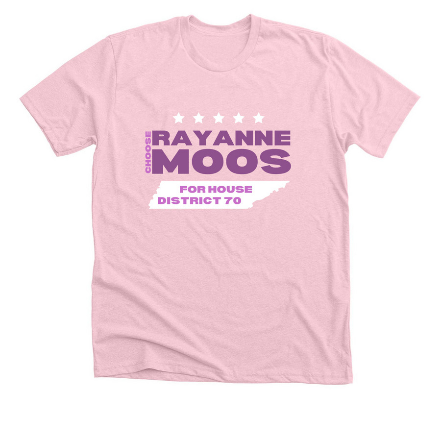CHOOSE MOOS FOR TN, a Heather Pink Premium Unisex Tee
