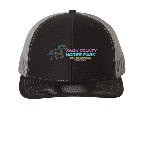 Still Galloping Strong ? 25 Years and Glowing, a Black/ Charcoal Printed Snapback Trucker Cap