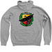 Color FIAT on the Dragon Logo Hoodie, a Athletic Heather Zip Up Hoodie (back-view)