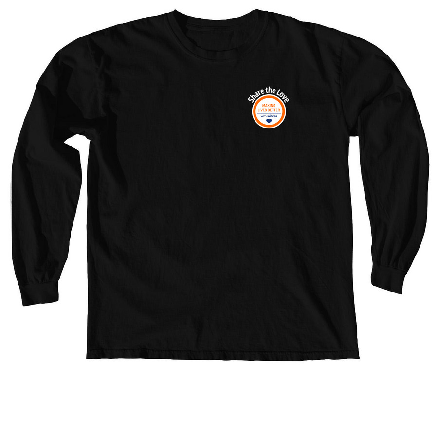Share the Love (Navy & Black), a Black Comfort Colors Long Sleeve Tee