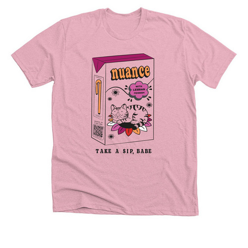 nuance with lesbian feminism - Jojo, a Heather Pink Premium Unisex Tee