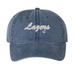 Lazers Hats, a Navy Printed Pigment Dye Baseball Cap
