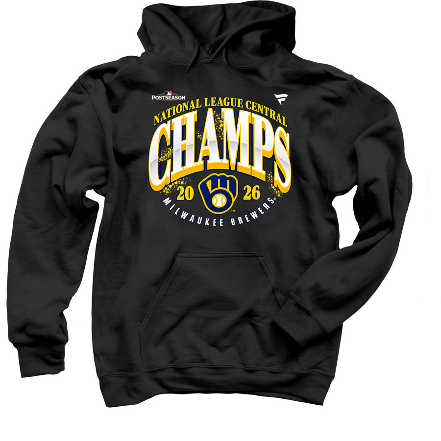 Milwaukee Brewers 2026 NL Central Division Ch, a Black Pullover Hoodie