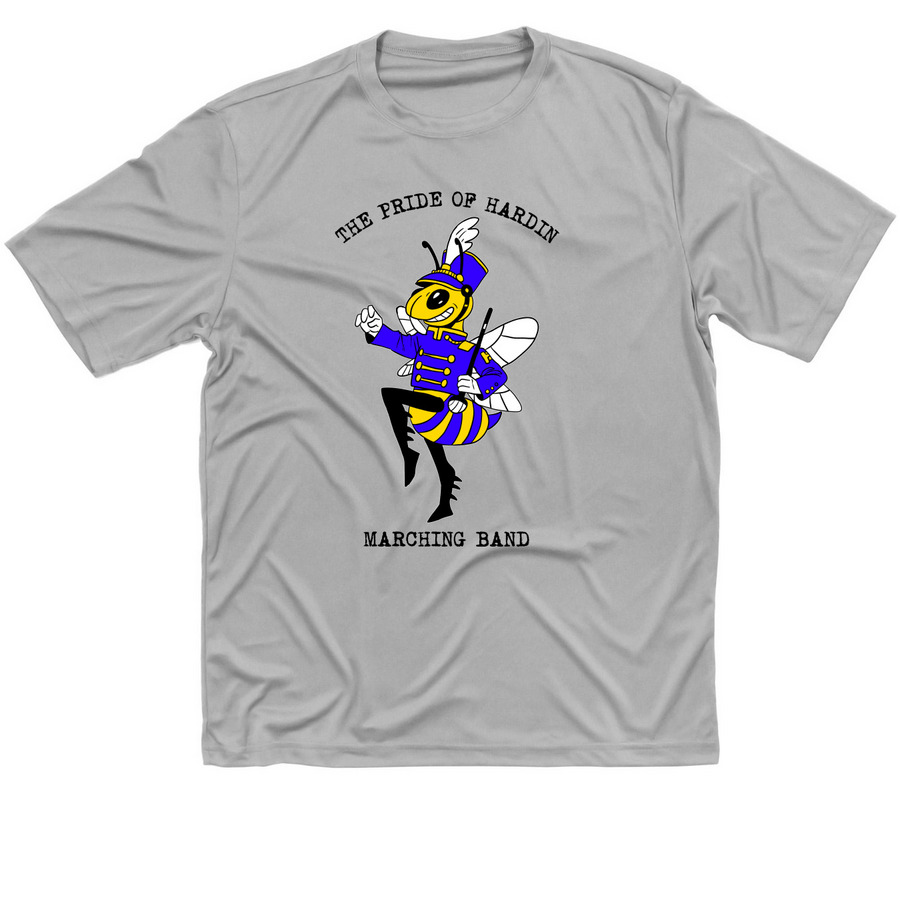 Marching Hornets - Black Text, a Silver Classic Performance Tee