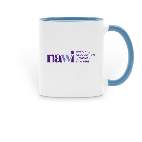 NAWL Logo Mug, a Light Blue Two-Tone Ceramic Mug