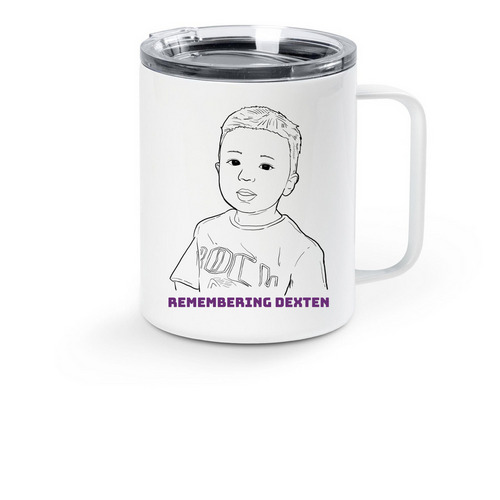 Remembering Dexten 2023 - Mug, a White Stainless Steel Travel Mug