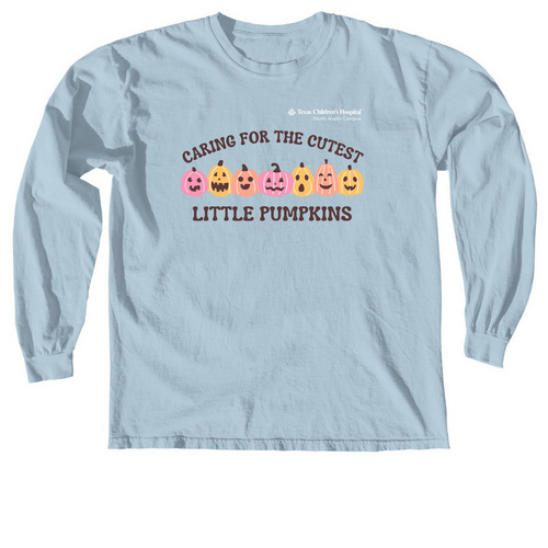 Little Pumpkins, a Chambray Comfort Colors Long Sleeve Tee