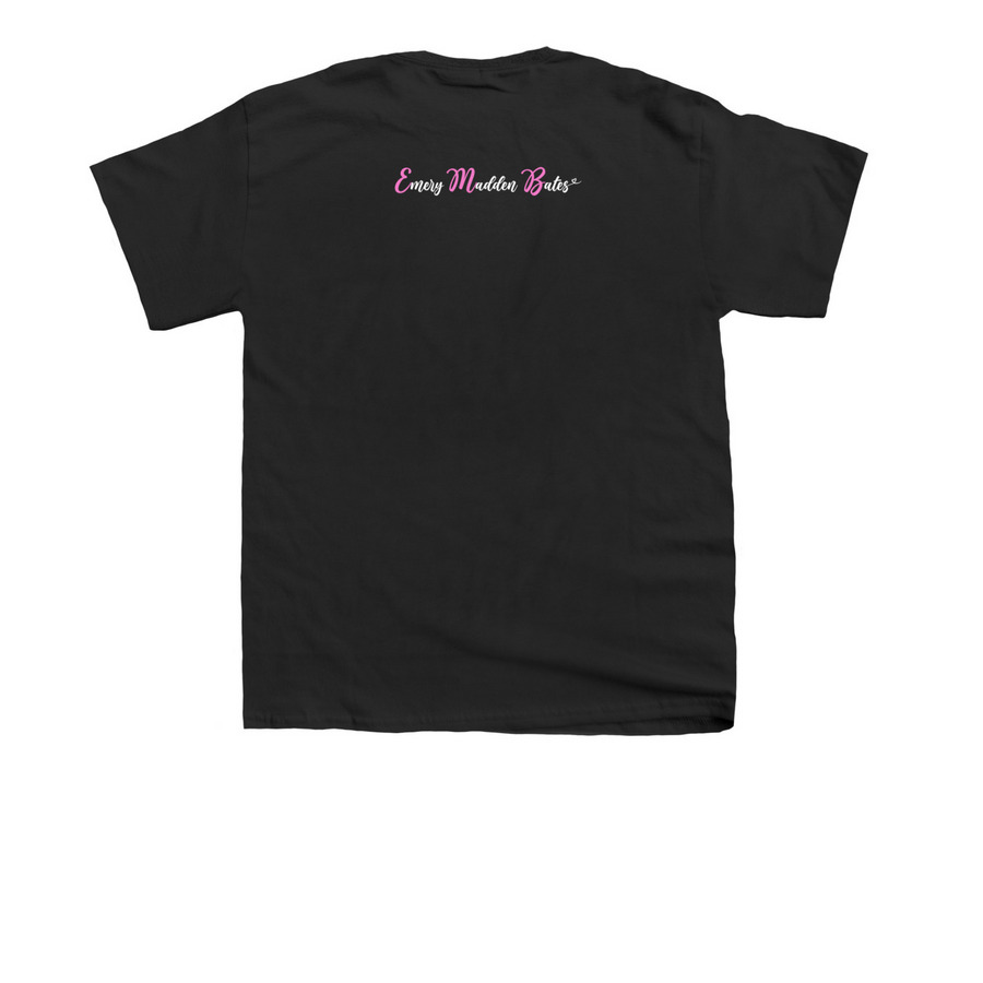 Emery, a Black Youth Unisex Tee (back-view)