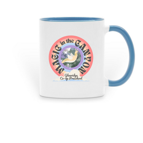 Magic in the Canyon Coffee Mugs, a Light Blue Two-Tone Ceramic Mug