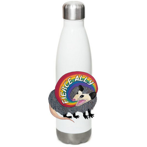 Fierce Ally Water Bottle, a White Stainless Steel Water Bottle