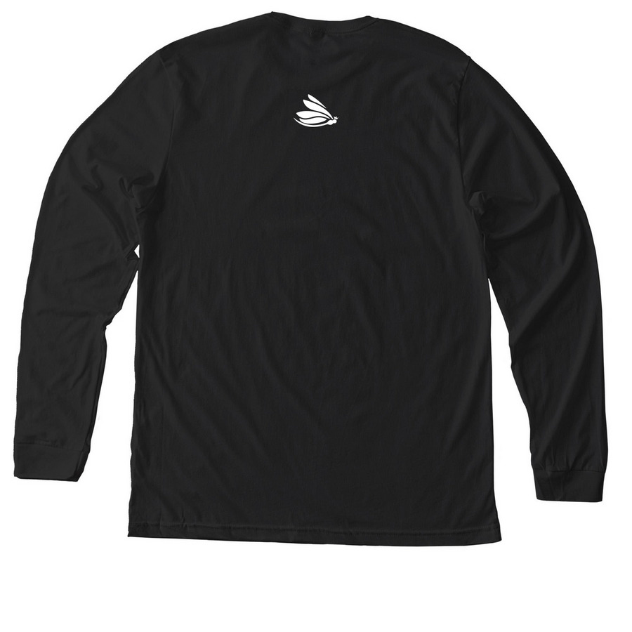 Esthers Rising, a Solid Black Blend Premium Long Sleeve Tee (back-view)