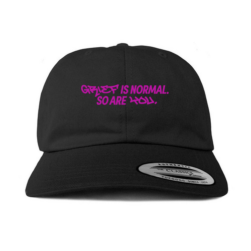 Grief is Normal, So Are You: Neon Purple Hats, a Black Printed Classic Baseball Cap