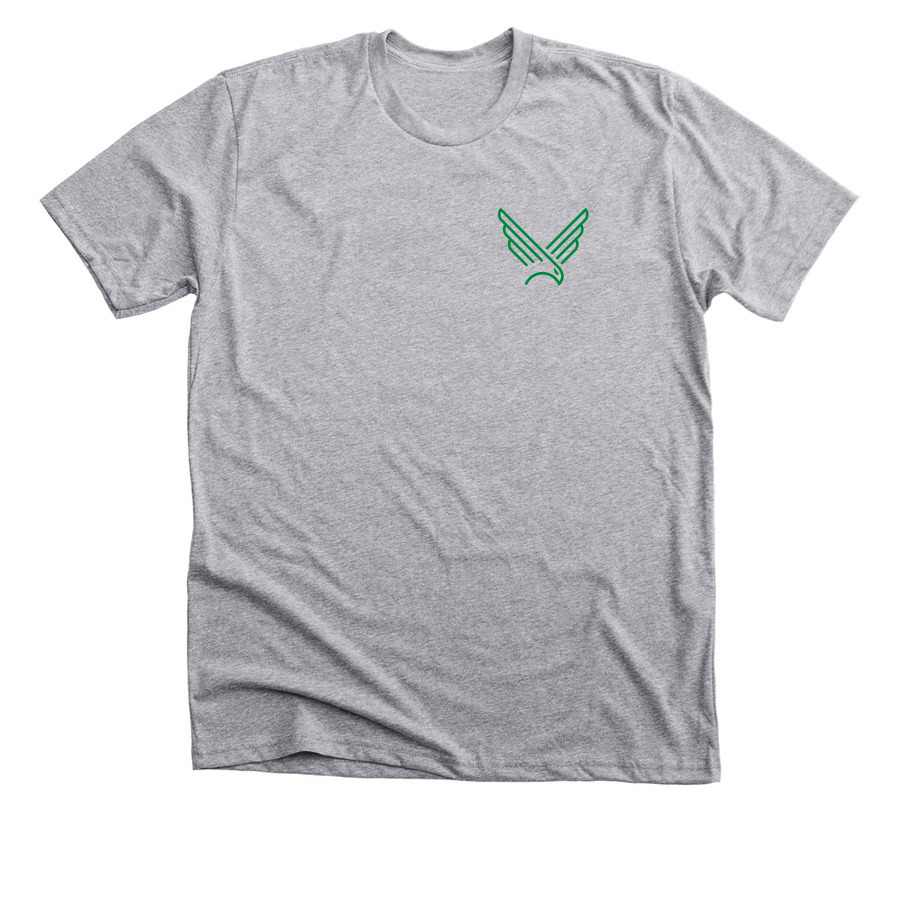 Small Logo Falcon Wear, a Athletic Heather Premium Unisex Tee