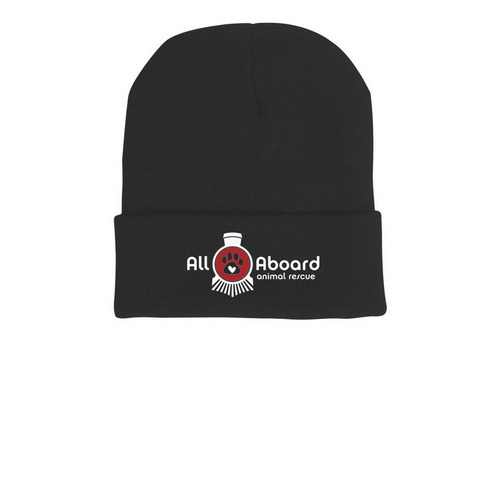 This Beanie Saves Lives! (blk designs), a Black Printed Cuffed Beanie
