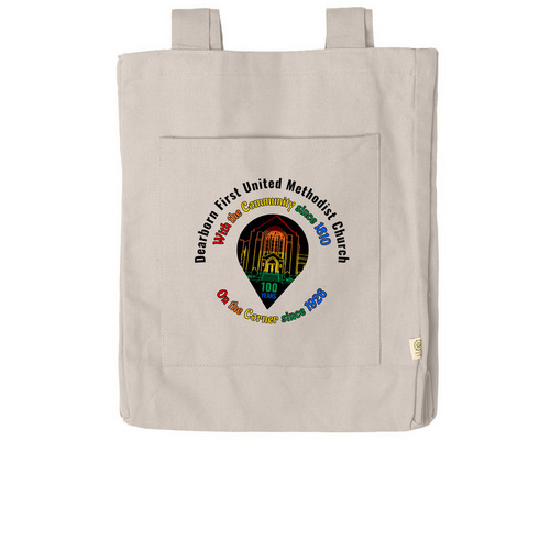 DFUMC Celebration Pocket Tote, a Pumice Reclaimist Everywhere Tote Bag