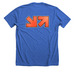 Max The Minnow, a Heather True Royal Premium Unisex Tee (back-view)