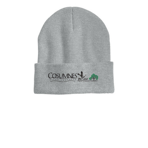 Cosumnes River Preserve Beenies, a Heather Grey Printed Cuffed Beanie