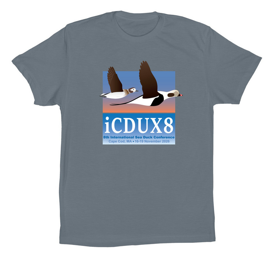 iCDUX8: Tees & Long-sleeve front logo (light), a Steel Blue Premium Cotton Tee