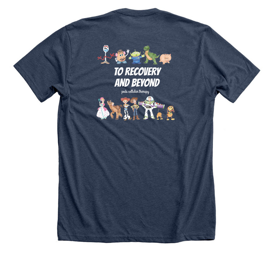 You've Got a Friend in Me Cell Therapy&nbsp;, a Heather Navy Premium Unisex Tee (back-view)