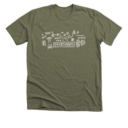 Cabinet of Curiosities, a Heather Olive Premium Unisex Tee