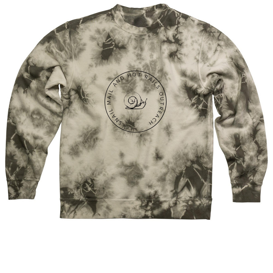 Psychedlic Snails and Swirls, a Olive Tie Dye Crewneck Sweatshirt