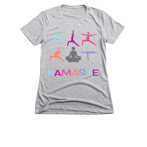 NAMASTE&nbsp;, a Dark Heather Grey Women's Slim Fit Tee