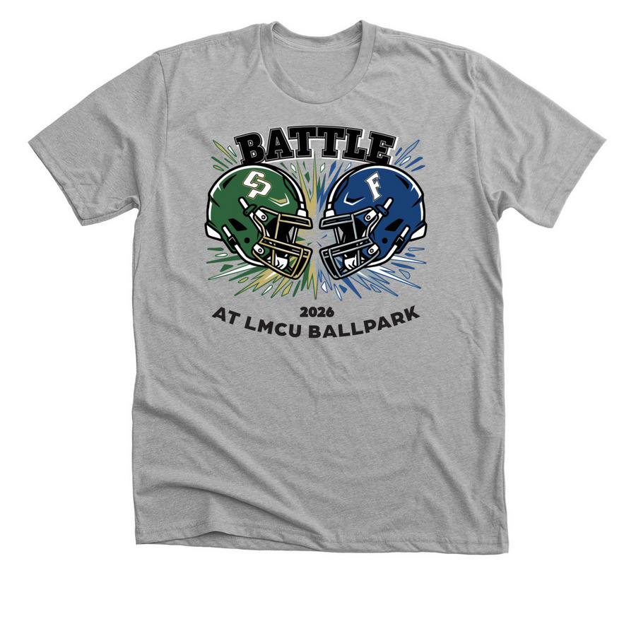 Battle at LMCU Ballpark T-Shirt, a Athletic Heather Premium Unisex Tee