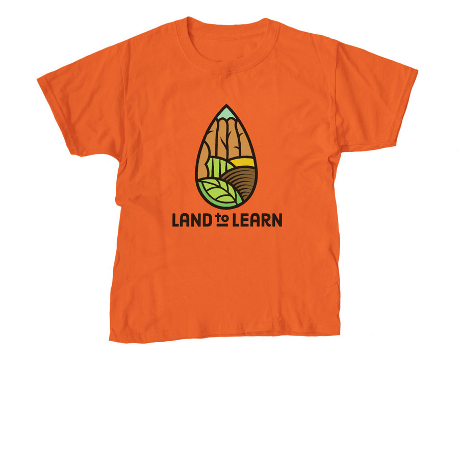Land to Learn Logo Merch, a Orange Youth Unisex Tee