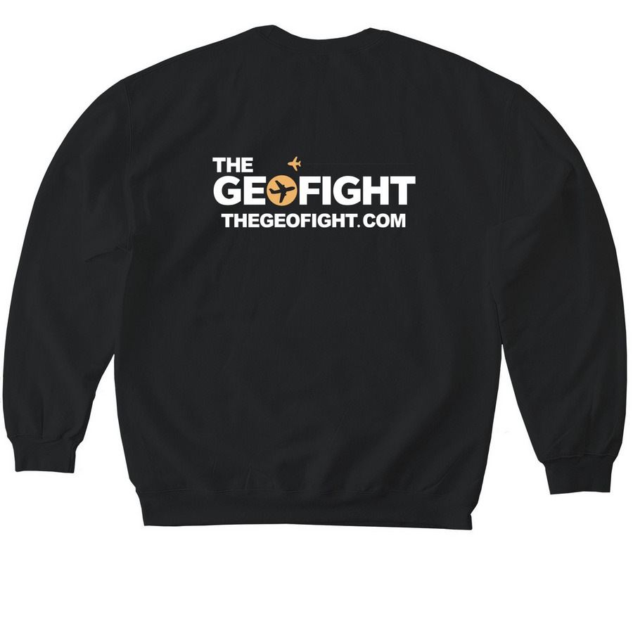 THE GEOFIGHT Crewneck Sweathshirts, a Black Softstyle Crewneck Sweatshirt (back-view)